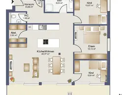 Neuwertige 4 Zimmer Wohnung mit großer Terrasse