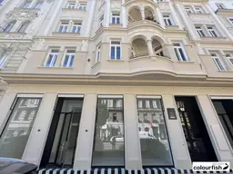 Sehr gut sichtbare Geschäftsfläche in der Porzellangasse