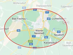 Bezirk Wiener Neustadt: Gewerbegrundstücke von ca. 2.500 m² bis ca. 7.700 m² in werbewirksamer Frequenzlage langfristig zu mieten