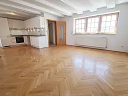AUGARTEN-NÄHE, FÖRSTERGASSE, klimatisiertes 93 m2 Dachgeschoß, 3 Zimmer, Komplettküche, 2 Bäder, Parketten, Fernblick