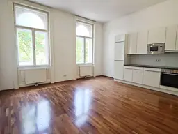FUZO Mariahilfer Straße, 72 m2 Altbau, 2 Zimmer, Komplettküche, Duschbad, 1. Liftstock, Stumpergasse, U-Bahn-Nähe