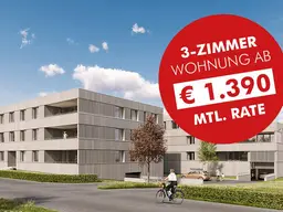 WOHNBAUFÖRDERUNG | Ihr Wohnglück im Naherholungsgbiet am Rhein | 3-Zimmer Wohnung (Top B03)