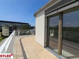 4-Zimmer-Dachterrassenwohnung mit einem unverbauten Blick auf die Traisen.
