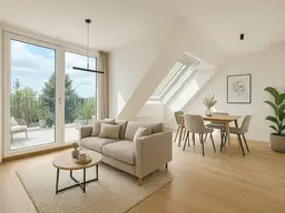 Erstbezug im Dachgeschoss – 2 Zimmer, Terrasse, Aufzug, Ruhelage