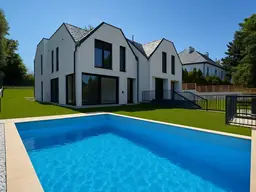 ERSTBEZUG - Luxus Doppelhaushälfte - 5 Zimmer - ca. 162,46 m² NFL - Moderne Haustechnik - Terrassen - Eigengarten mit POOL