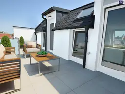Exklusives Familienparadies über den Dächern – Stilvolle 4-Zimmer-Dachgeschosswohnung mit zwei Terrassen + moderner Luftwärmepumpe + Klimaanlage