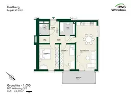 PROVISIONSFREI - Hartberg Bau 33 - geförderte Miete - 3 Zimmer 