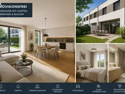 PROVISIONSFREIES TOWNHOUSE MIT EIGENGARTEN, TERRASSE &amp; BALKON – WOHNEN WIE IM EIGENEN HAUS