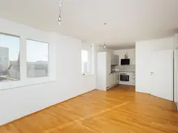 Moderne 2-Zimmer-Eigentumswohnung mit großem Balkon + Parkplatz + riesigem Kellerabteil