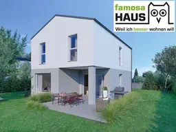 Nachhaltig ziegelmassiv: vollunterkellertes Einfamilienhaus mit 173m² Nutzfläche, Terrasse, Südgarten und 2 Parkplätze samt Carport.
