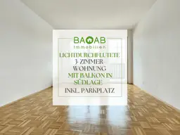 Lichtdurchflutete 3-Zimmer-Wohnung mit Balkon in Südlage – inkl. Parkplatz