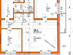 Erstbezug mit 94m² WFL + 2 Balkonen 18m², gr. Wohnküche &amp; 2 Zimmer, 60m² PKW-Stellplatz