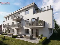 Lichtdurchflutete Dachterrassen-Wohnung mit 2 Zimmern, ohne Dachschrägen