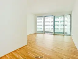Nähe U1 Station Kaisermühlen - Singlewohnung mit optisch abgetrenntem Schlafbereich - Neubau