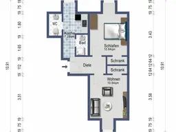 Dachgeschosswohnung für 1-2 Personen - Für Raucher geeignet - Heizung inklusive - ab 1. September