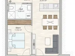 2-Zimmer-Terrassenwohnung (TOP 8) in Rankweil-Brederis, Korngasse 5
