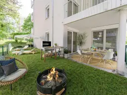 Neubauwohnung mit 100 m² Garten in Toplage nahe LKH – zwei Terrassen &amp; Garagenplatz