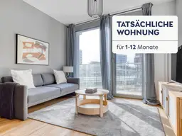 Traumblick über Wien, Belview Tower mit Gym, Wellness &amp; Lounge, 2 Zimmer + Balkon, 4. Stock, U-Bahn(VIE252)