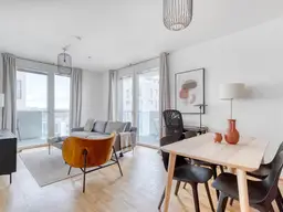 Marinatower: U2 Donaumarina, 3 Zi mit Balkon mit Ausblick auf Donau, Gym, Sauna, Shops im Tower (VIE246)