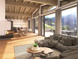 Exklusives Penthouse mit Kamin, Terrasse und privater Grünfläche