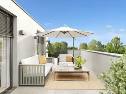 Sonnige 2-Zimmer-Dachgeschosswohnung mit Terrasse &amp; Carport - provisionsfrei