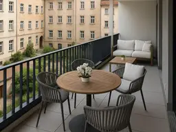 Moderne Balkonwohnung mit Innenhofblick – zentral bei der U-Bahn