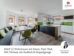 Wohntraum mit Extras: Pool 10x4, XXL-Terrasse mit Ausblick &amp; Doppelgarage