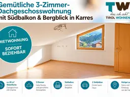 Gemütliche 3-Zimmer-Dachgeschosswohnung mit Südbalkon &amp; Bergblick