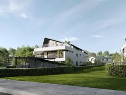 Im Einfamilienhausstil – 102 m² Wohnfläche, sonniger Südgarten, privater Eingang, eigener Keller mit Waschküche und zwei eigene Fahrradabstellplätze.