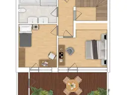 Maisonette-Wohnung mit riesiger Dachterrrasse