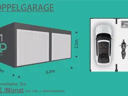 Garagen in unterschiedlichen Größen zu mieten! Variante: Doppelgarage