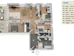 Schlüsselfertige 4-Zimmer-Neubau-Wohntraum mit großer Loggia &amp; 2 TGP in Schleißheim