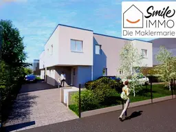 Provisionsfrei: ziegelmassives Niedrigenergiehaus (Erstbezug), nahe der alten Donau, mit 4 Zimmern, Terrasse, Süd/West-Garten und Parkplatz.