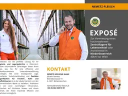 Zur Vermietung eines hochmodernen Zentrallagers für Lebensmittel oder Arzneimittel in Niederösterreich 40km vor Wien