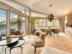 1/8-Miteigentum · Neubau-Penthouse in Stuben am Arlberg mit Panorama-Bergblick, privater Sauna &amp; Kamin
