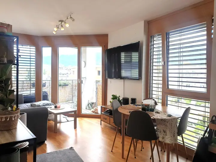 Wohnraum mit Zugang zum Balkon