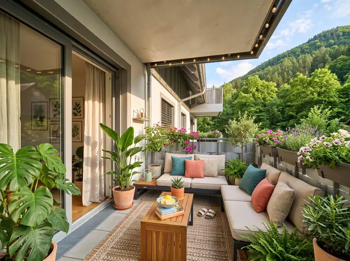 schöner und ruhiger Südbalkon mit ca. 6 m2