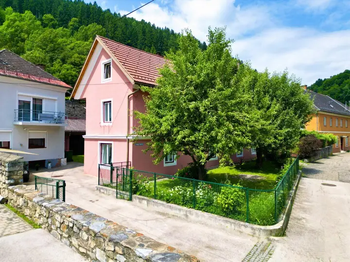 Haus und Hofeinfahrt