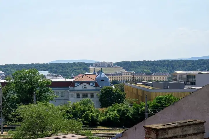 Ausblick vom südlichen Zimmer Richtung Gloriette