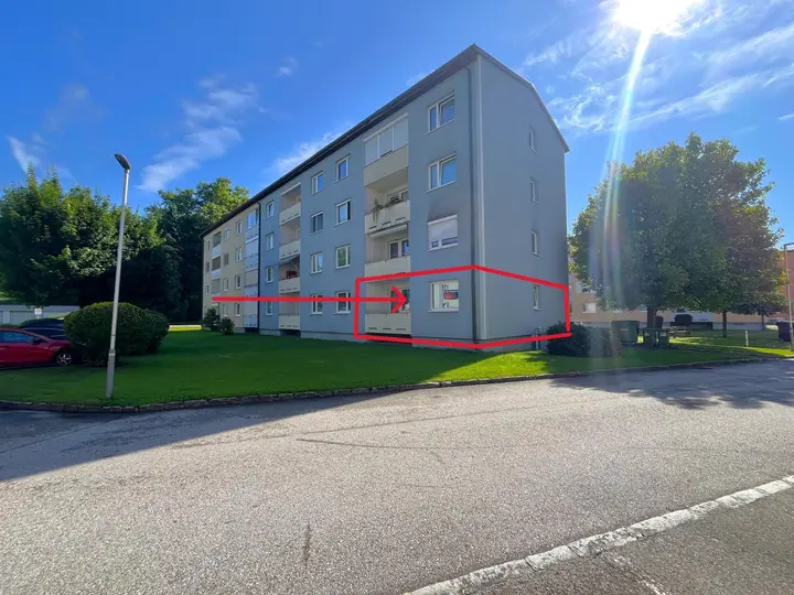 Haus mit markierter Wohnung