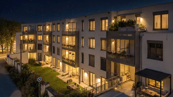Ansicht bei Nacht