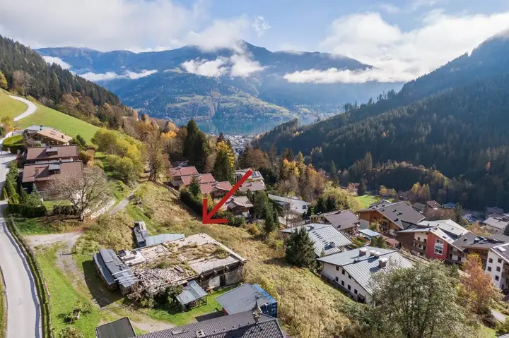 Zell-am-See-Schmitten-Ski-See-Berge-Grundstück-Talblick-Zeller-See