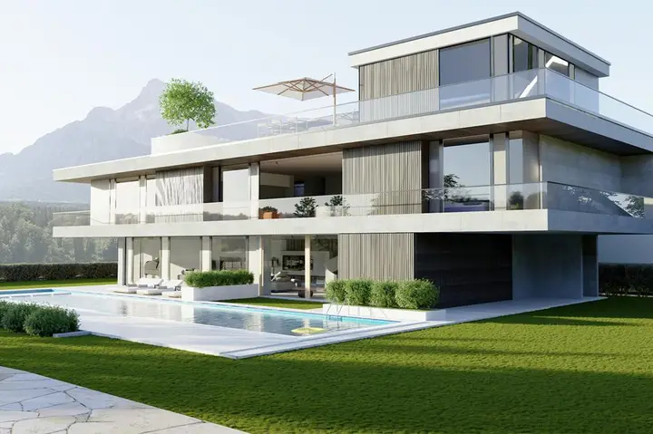 Visualisierung - Bauvorschlag für eine Villa