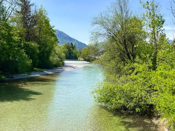 zu Fuß zum Badestrand an der Alm