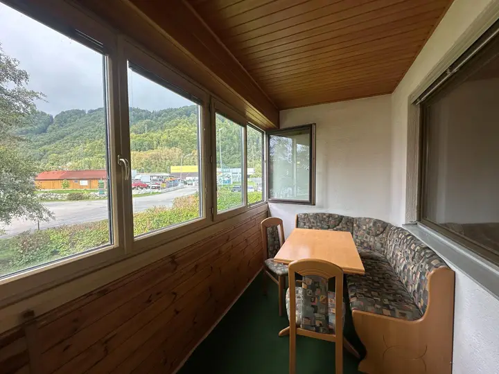 Loggia mit nachmittags- und Abendsonne