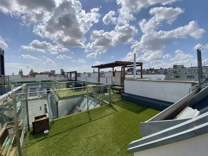 Blick auf Dachterrasse