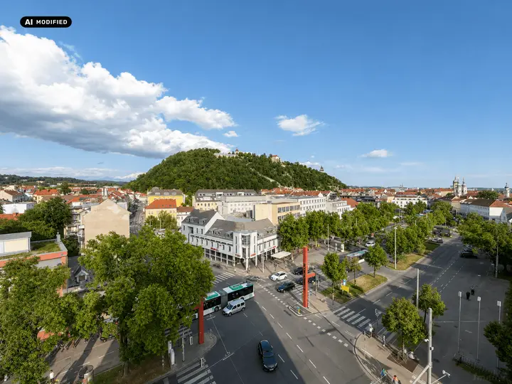KI-bearbeitet – Aussicht Wohnzimmer