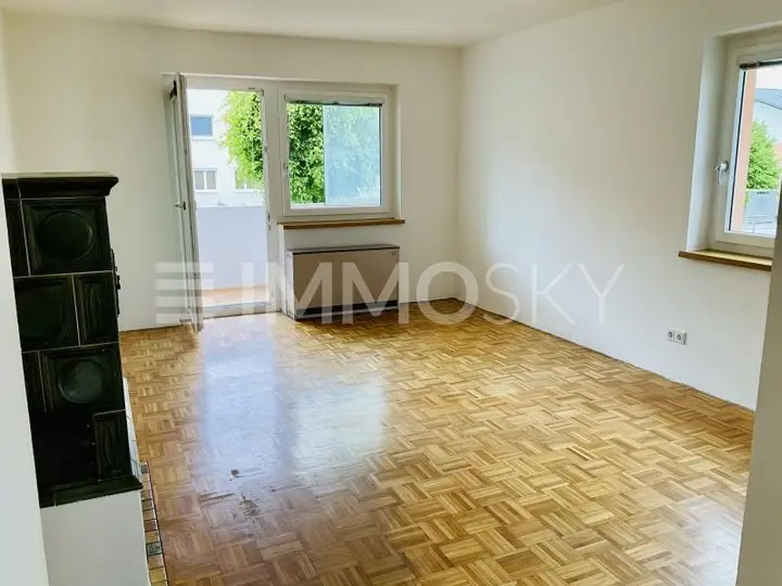 Gemütlicher Wohnraum mit Kachelofen