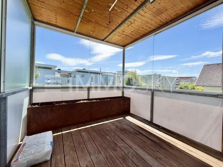 Verglaster Balkon