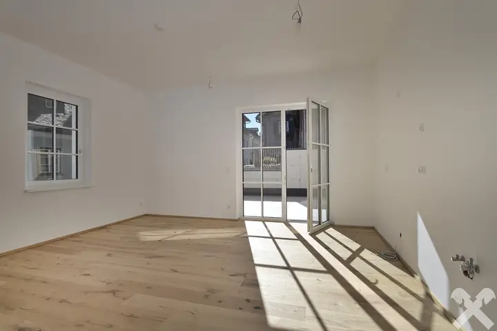 Wohn- und Essbereich, Blick auf die Terrasse